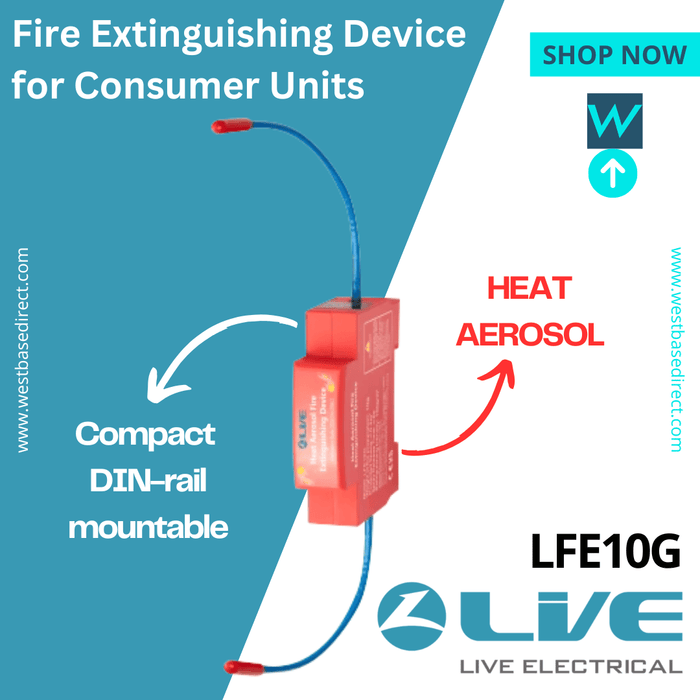LIVE Electrical LFE10G Heat Aerosol Fire Extinguishing Device for Consumer Units - westbasedirect.com
