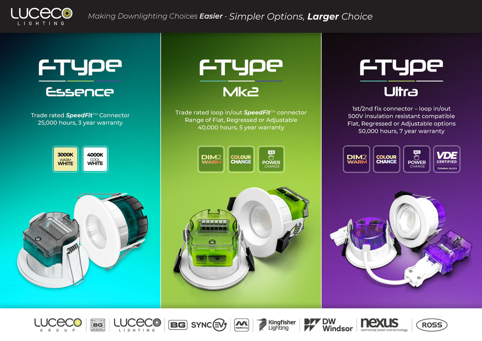 Luceco FTR6WCCT FType MK2 4W/6W 750lm Power Change & 4 Colour CCT 2700K/3000K/4000K/6000K Dimmable IP65 White - Regressed (10 Pack)