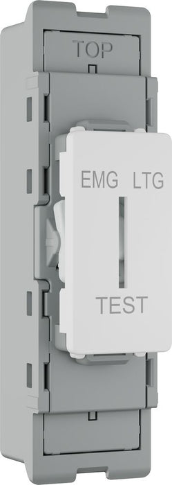 BG GridLite M12EL 20A 16AX SP 2-Way Key Switch Module "EMG LTG TEST" - White