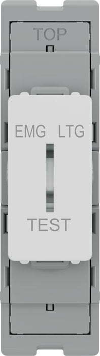 BG GridLite M12EL 20A 16AX SP 2-Way Key Switch Module "EMG LTG TEST" - White