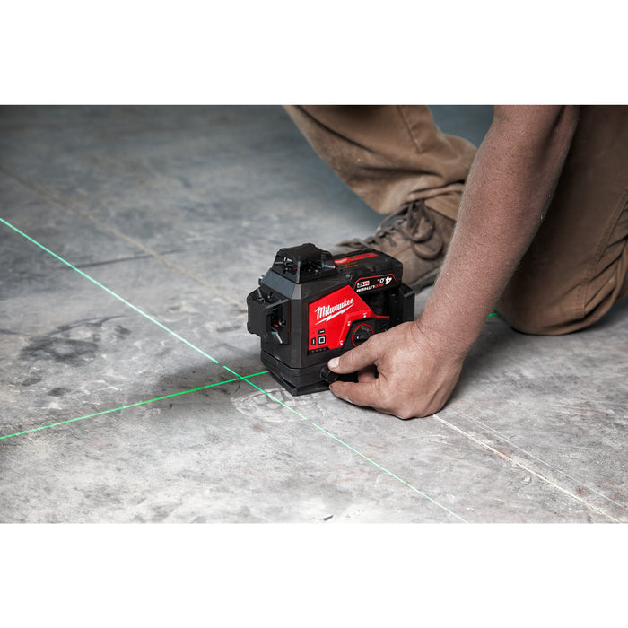 Milwaukee M123PL-0C 12V Green 360° 3 Plane Laser with Case - Bare Unit - westbasedirect.com