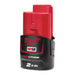 Milwaukee M12B2 12V REDLITHIUM 2.0Ah Li-Ion Battery - westbasedirect.com
