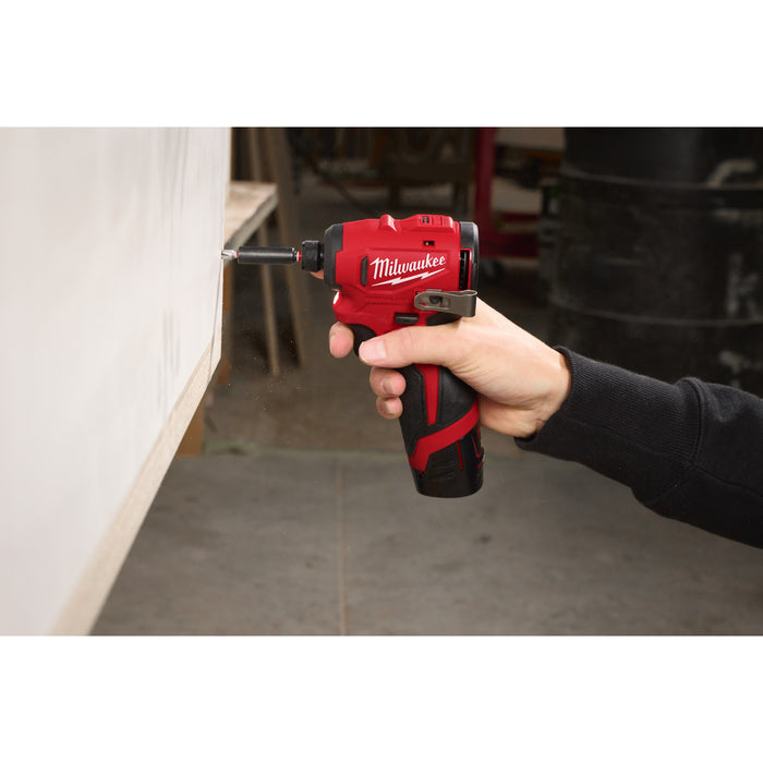 Milwaukee M12BLIDRC-202C 12V FUEL Brushless Compact 1/4" Impact Driver, 2x 2.0Ah Batteries, Charger & Case - westbasedirect.com