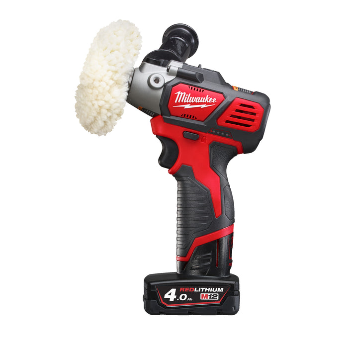 Milwaukee M12BPS-421X 12V Sub Compact Polisher/Sander, 1x 4.0Ah Battery, 1x 2.0Ah Battery, Charger & Case - westbasedirect.com