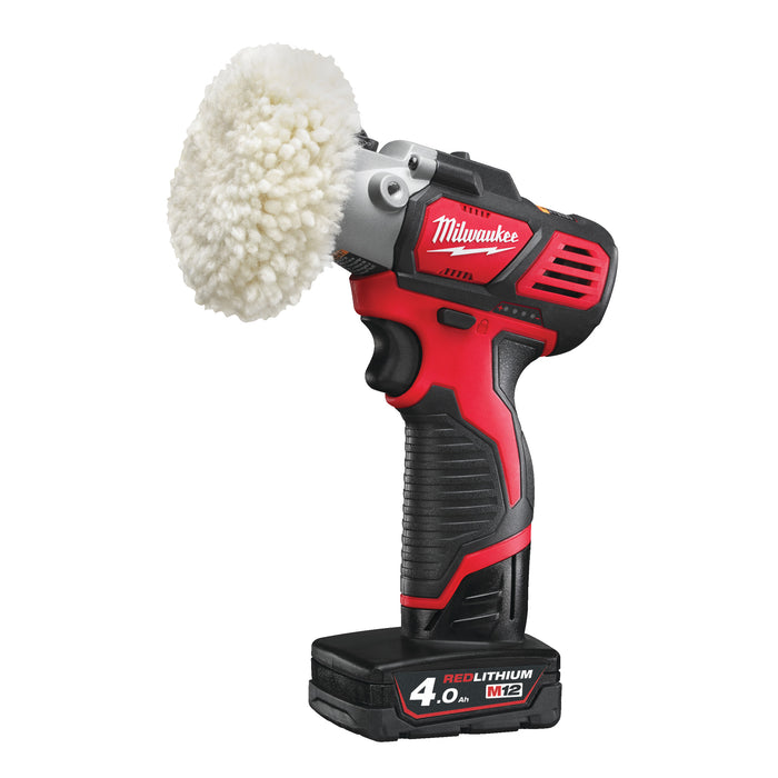 Milwaukee M12BPS-421X 12V Sub Compact Polisher/Sander, 1x 4.0Ah Battery, 1x 2.0Ah Battery, Charger & Case - westbasedirect.com