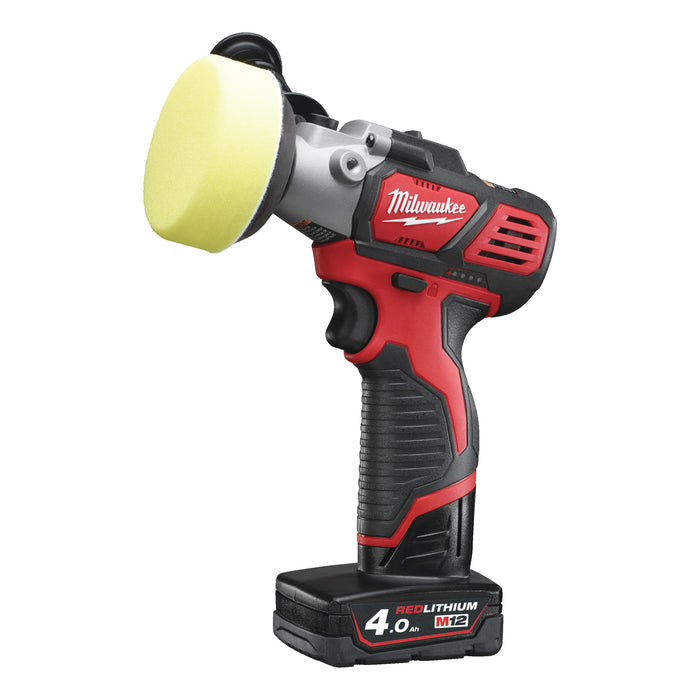 Milwaukee M12BPS-421X 12V Sub Compact Polisher/Sander, 1x 4.0Ah Battery, 1x 2.0Ah Battery, Charger & Case - westbasedirect.com