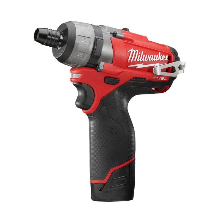 Milwaukee M12CD-202C 12V FUEL Sub Compact Screw Driver, 2x 2.0Ah Batteries, Charger & Case - westbasedirect.com