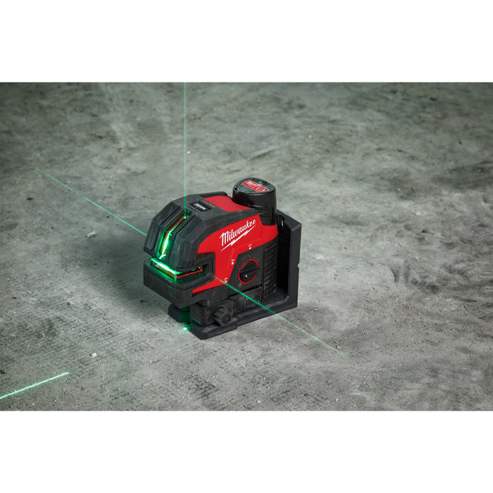 Milwaukee M12CLL4P-301C 12V Cross Line Laser with 4 Points, 1x 3.0Ah Battery, Charger & Case