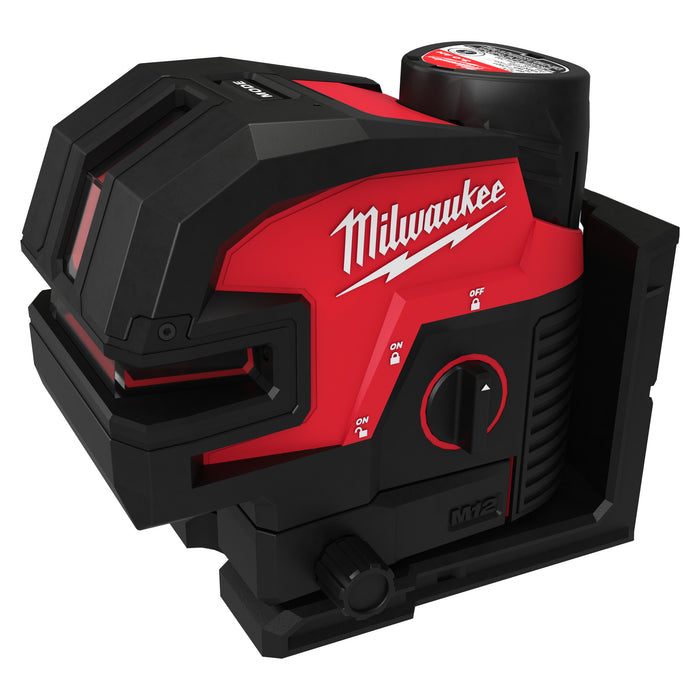 Milwaukee M12CLL4P-301C 12V Cross Line Laser with 4 Points, 1x 3.0Ah Battery, Charger & Case