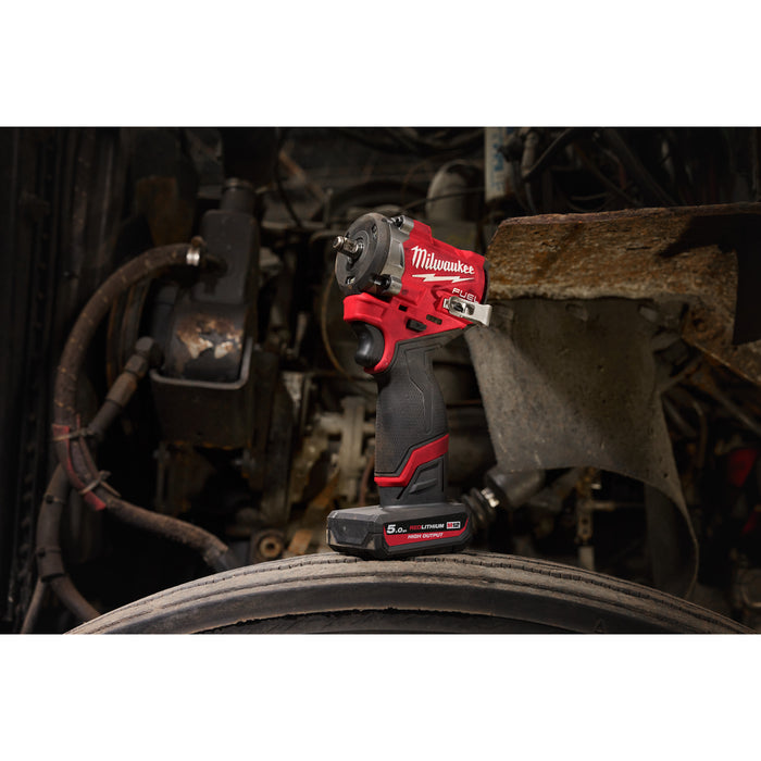 Milwaukee M12FCIWF12G3-502X 12V FUEL Compact 1/2" Impact Wrench with Friction Ring, 2x 5.0Ah Batteries, Charger & Case - westbasedirect.com