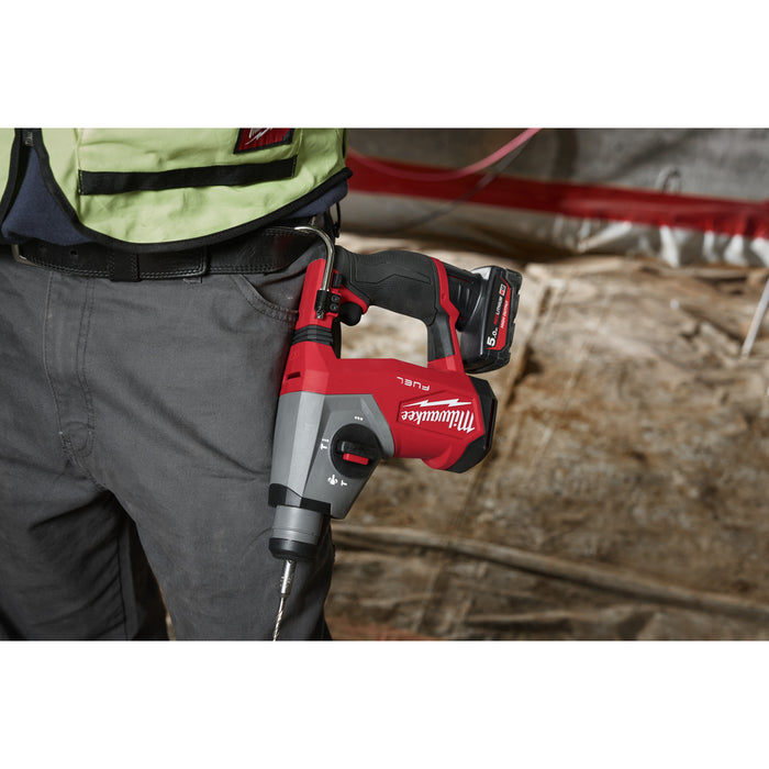 Milwaukee M12FHAC16-502X 12V FUEL Brushless 16mm Compact SDS+ Drill, 2x 5.0Ah Batteries, Charger & Case - westbasedirect.com