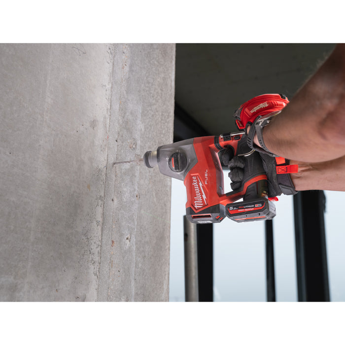 Milwaukee M12FHAC16-502X 12V FUEL Brushless 16mm Compact SDS+ Drill, 2x 5.0Ah Batteries, Charger & Case - westbasedirect.com