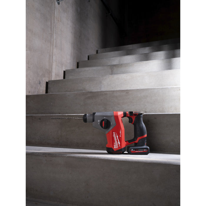 Milwaukee M12FHAC16-502X 12V FUEL Brushless 16mm Compact SDS+ Drill, 2x 5.0Ah Batteries, Charger & Case - westbasedirect.com