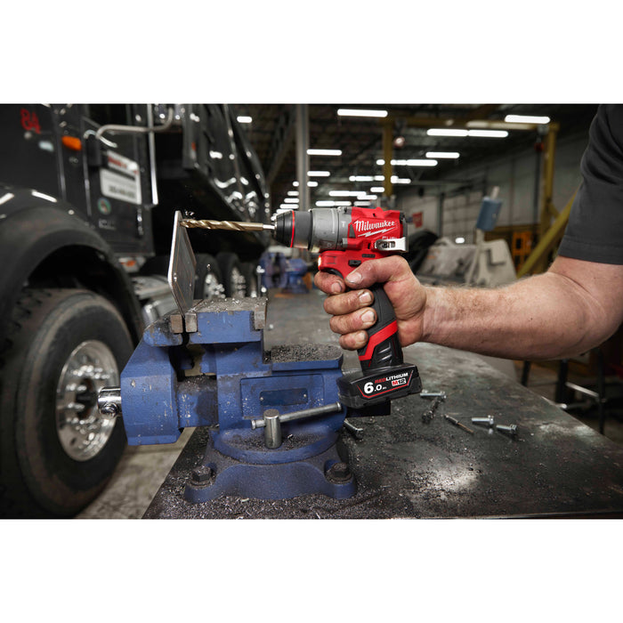 Milwaukee M12FPD2-602X 12V FUEL Brushless Sub Compact Percussion Drill, 2x 6.0Ah Batteries, Charger & Case - westbasedirect.com