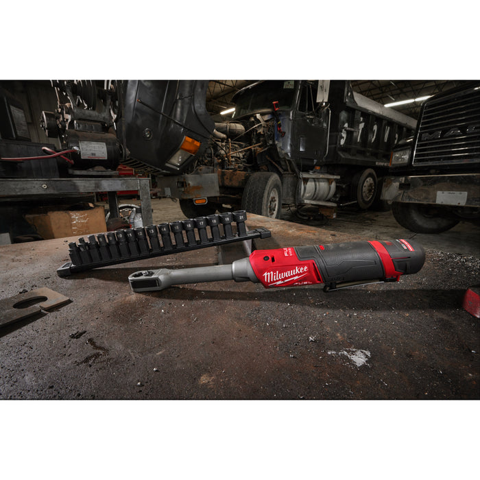 Milwaukee M12FPTR-202X 12V FUEL INSIDER Pass-Through Ratchet, 1x 2.0Ah Battery, Charger & Case - westbasedirect.com