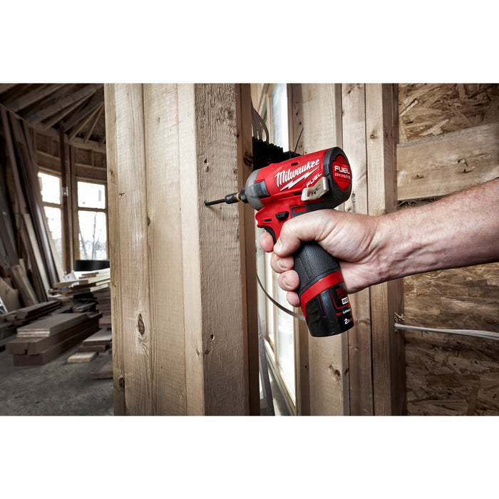 Milwaukee M12FQID-202X 12V FUEL SURGE Brushless Hydraulic 1/4â€ Impact Driver, 2x 2.0Ah Batteries, Charger & Case