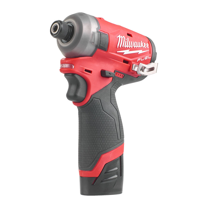 Milwaukee M12FQID-202X 12V FUEL SURGE Brushless Hydraulic 1/4â€ Impact Driver, 2x 2.0Ah Batteries, Charger & Case