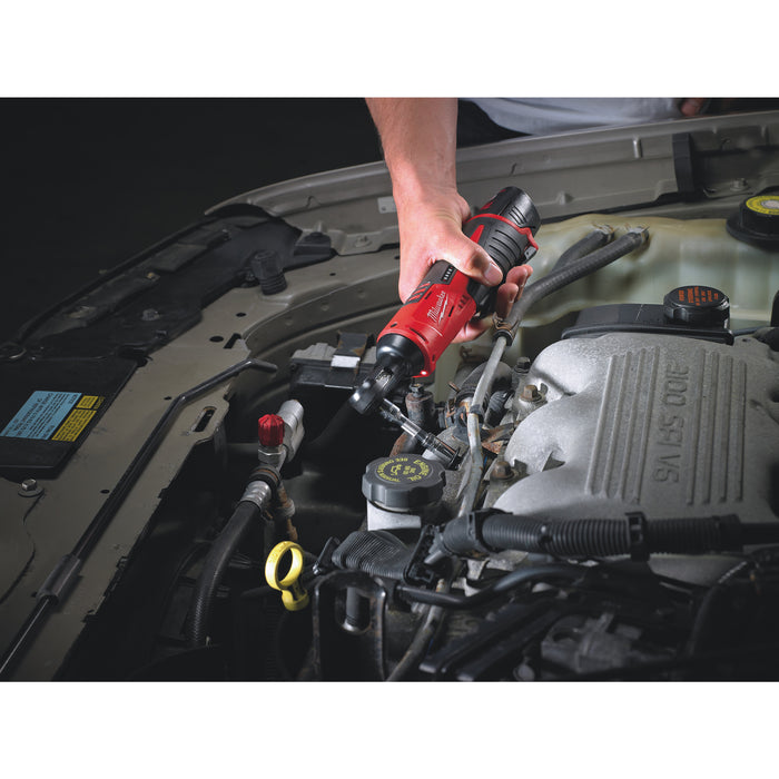 Milwaukee M12IR-201B(1/4") 12V Compact 1/4" Impact Ratchet, 1x 2.0Ah Battery, Charger & Tool Bag - westbasedirect.com