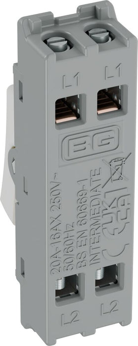 BG GridLite M13 20A 16AX 2-Way Intermediate Switch Module - White
