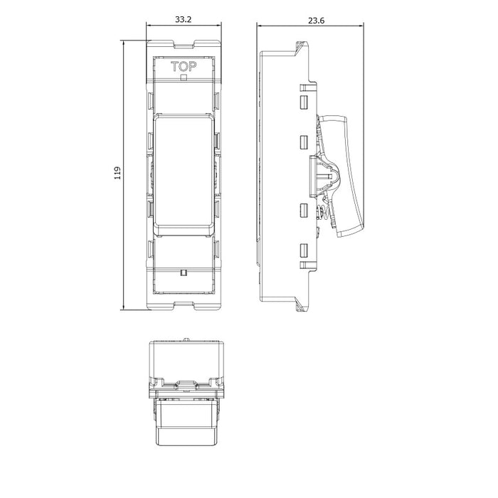 BG GridLite M14 20A 1-Way Retractive Switch Module - White