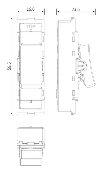 BG GridLite M14 20A 1-Way Retractive Switch Module - White