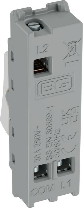 BG GridLite M142 20A 2-Way Retractive Switch Module - White