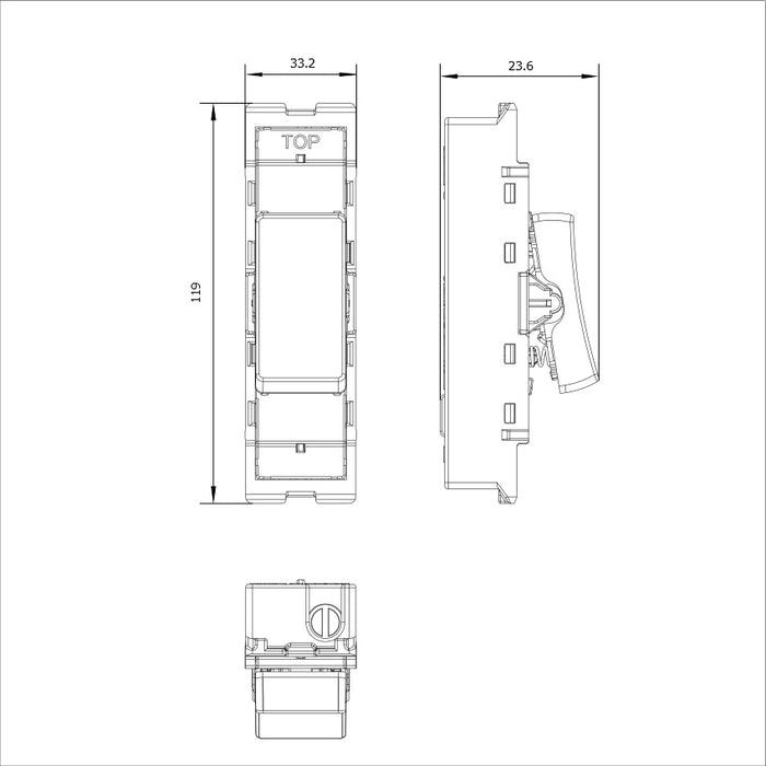 BG GridLite M142 20A 2-Way Retractive Switch Module - White