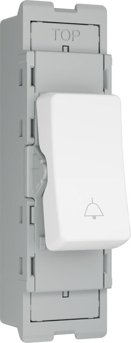 BG GridLite M142BELL 20A 2-Way Retractive Switch Module "Bell Symbol" - White