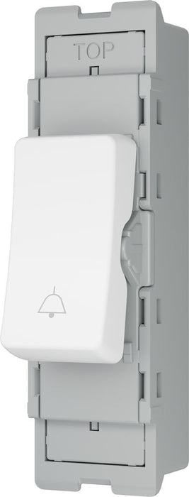 BG GridLite M142BELL 20A 2-Way Retractive Switch Module "Bell Symbol" - White