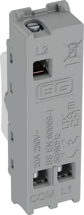 BG GridLite M142C 20A SP 2-Way Retractive (Centre Off) Switch Module - White
