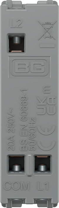 BG GridLite M142C 20A SP 2-Way Retractive (Centre Off) Switch Module - White