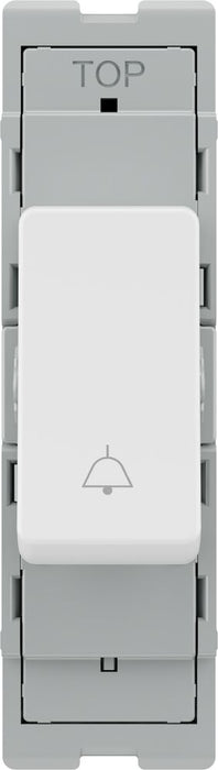 BG GridLite M14BELL 20A 1-Way Retractive Switch Module "Bell Symbol" - White