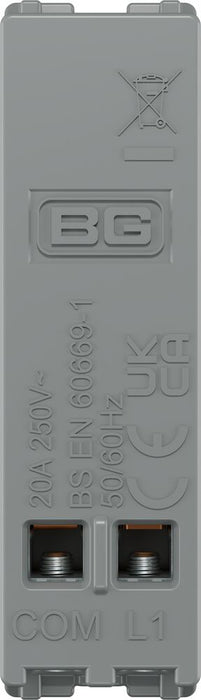BG GridLite M14BELL 20A 1-Way Retractive Switch Module "Bell Symbol" - White
