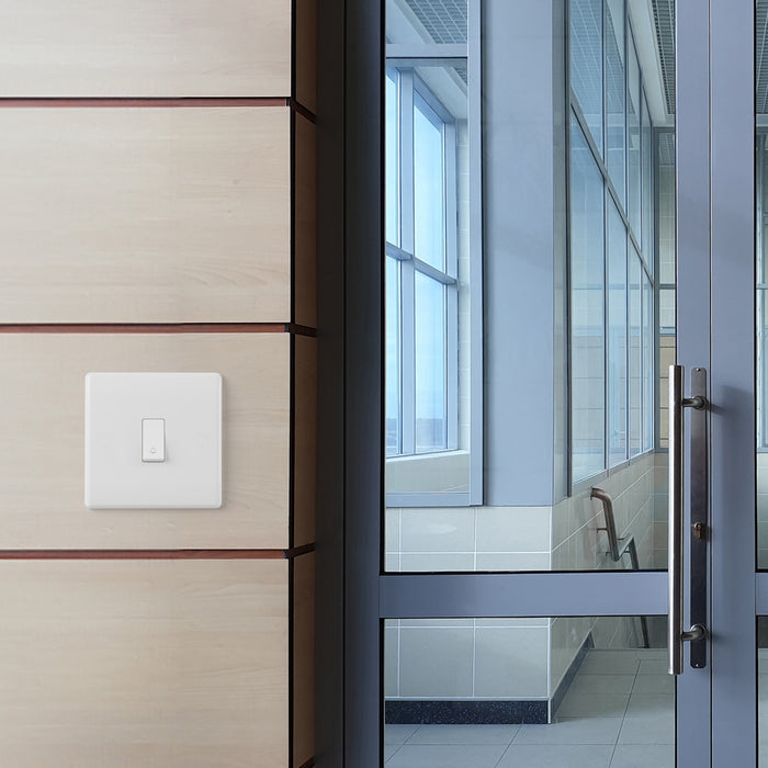 BG GridLite M14BELL 20A 1-Way Retractive Switch Module "Bell Symbol" - White