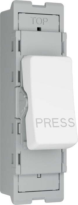 BG GridLite M14PR 20A 1-Way Retractive Switch Module "PRESS" - White