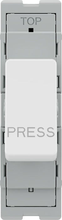 BG GridLite M14PR 20A 1-Way Retractive Switch Module "PRESS" - White