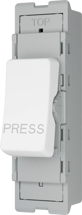 BG GridLite M14PR 20A 1-Way Retractive Switch Module "PRESS" - White