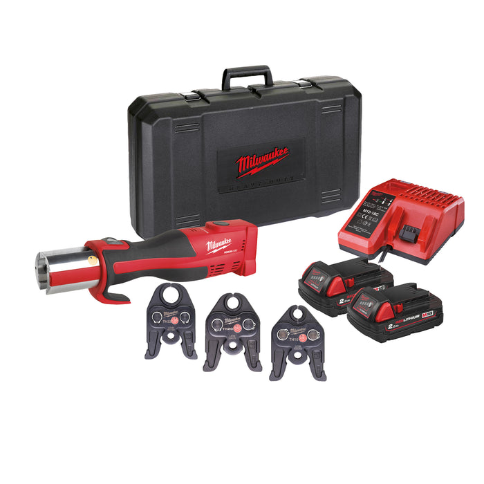 Milwaukee M18BLHPT-202C V-SET 18V FORCE LOGIC Brushless Press Tool, 2x 2.0Ah Batteries, Charger & Case