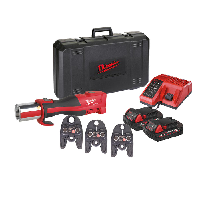 Milwaukee M18BLHPT-202C 18V FORCE LOGIC Brushless Press Tool, 2x 2.0Ah Batteries, Charger & Case