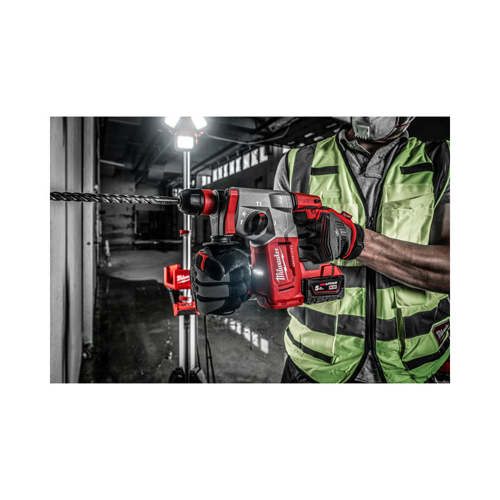 Milwaukee M18BLHX-501 Brushless 26mm SDS+ Hammer Drill with FIXTEC Chuck, 1x 5.0Ah Battery, Charger & Case - westbasedirect.com