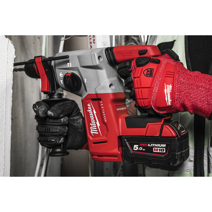 Milwaukee M18BLHX-501 Brushless 26mm SDS+ Hammer Drill with FIXTEC Chuck, 1x 5.0Ah Battery, Charger & Case - westbasedirect.com