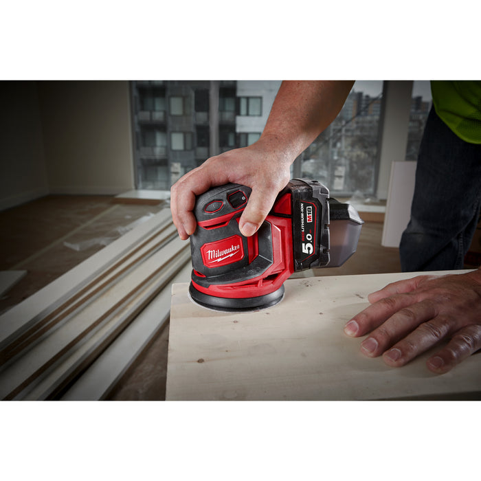 Milwaukee M18BOS125-0 18V Cordless 125mm Random Orbit Sander - Bare Unit - westbasedirect.com