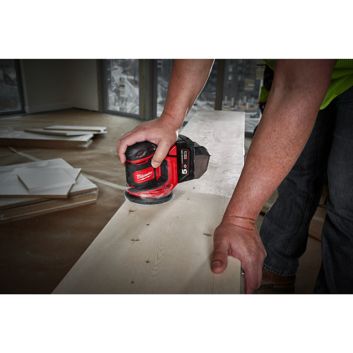 Milwaukee M18BOS125-0 18V Cordless 125mm Random Orbit Sander - Bare Unit - westbasedirect.com