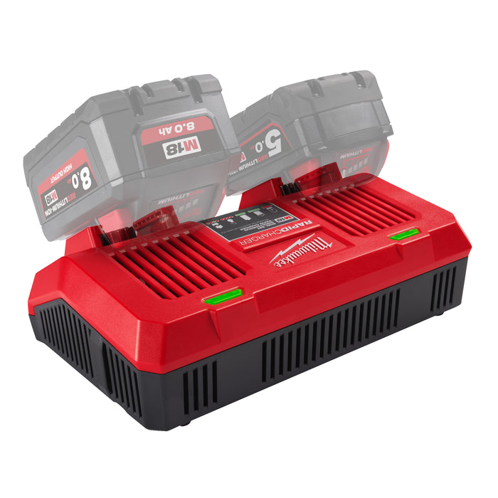 Milwaukee M18 DFC 18V Dual Bay Rapid Charger