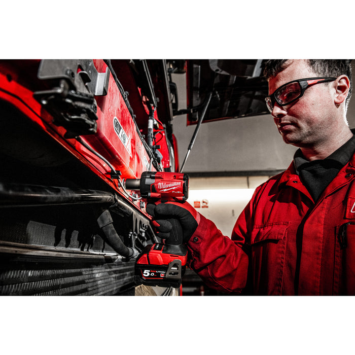 Milwaukee M18FIW2F12-502X 18V FUEL Compact 1/2" Impact Wrench with Friction Ring, 2x 5.0Ah Batteries, Charger & Case - westbasedirect.com