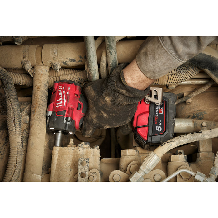 Milwaukee M18FIW2F12-502X 18V FUEL Compact 1/2" Impact Wrench with Friction Ring, 2x 5.0Ah Batteries, Charger & Case - westbasedirect.com