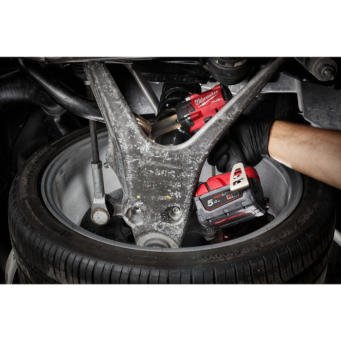 Milwaukee M18FIW2F12-502X 18V FUEL Compact 1/2" Impact Wrench with Friction Ring, 2x 5.0Ah Batteries, Charger & Case - westbasedirect.com