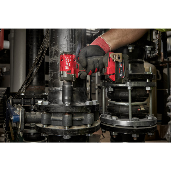 Milwaukee M18FIW2F12-502X 18V FUEL Compact 1/2" Impact Wrench with Friction Ring, 2x 5.0Ah Batteries, Charger & Case - westbasedirect.com