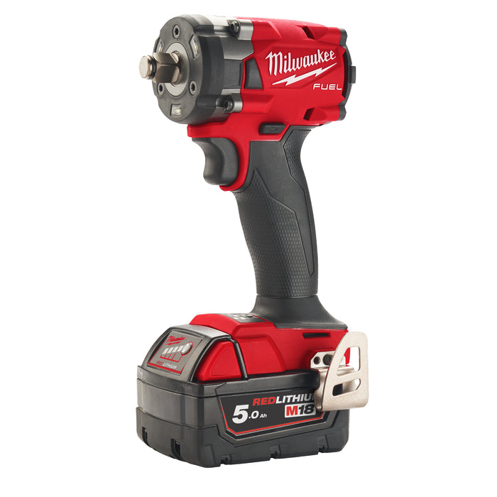 Milwaukee M18FIW2F12-502X 18V FUEL Compact 1/2" Impact Wrench with Friction Ring, 2x 5.0Ah Batteries, Charger & Case - westbasedirect.com