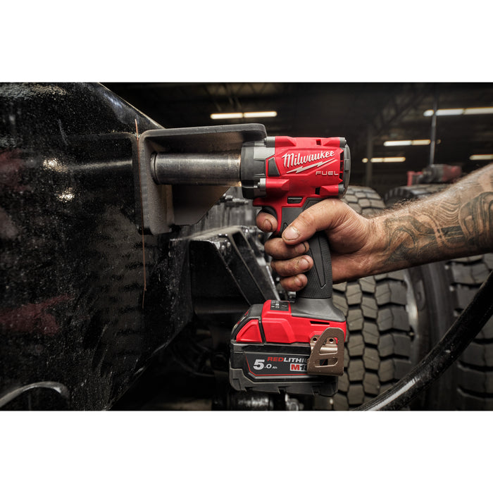 Milwaukee M18FIW2F38-502X 18V FUEL Compact 3/8" Impact Wrench with Friction Ring, 2x 5.0Ah Batteries, Charger & Case - westbasedirect.com